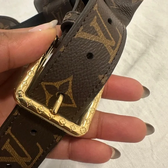Louis Vuitton Monogram Belt in Brown and Gold - Picture 4 of 5